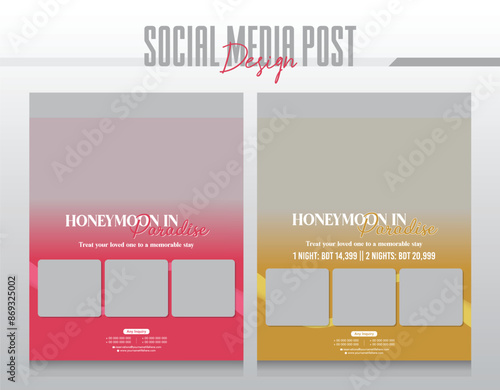 hotel and resort social media post template