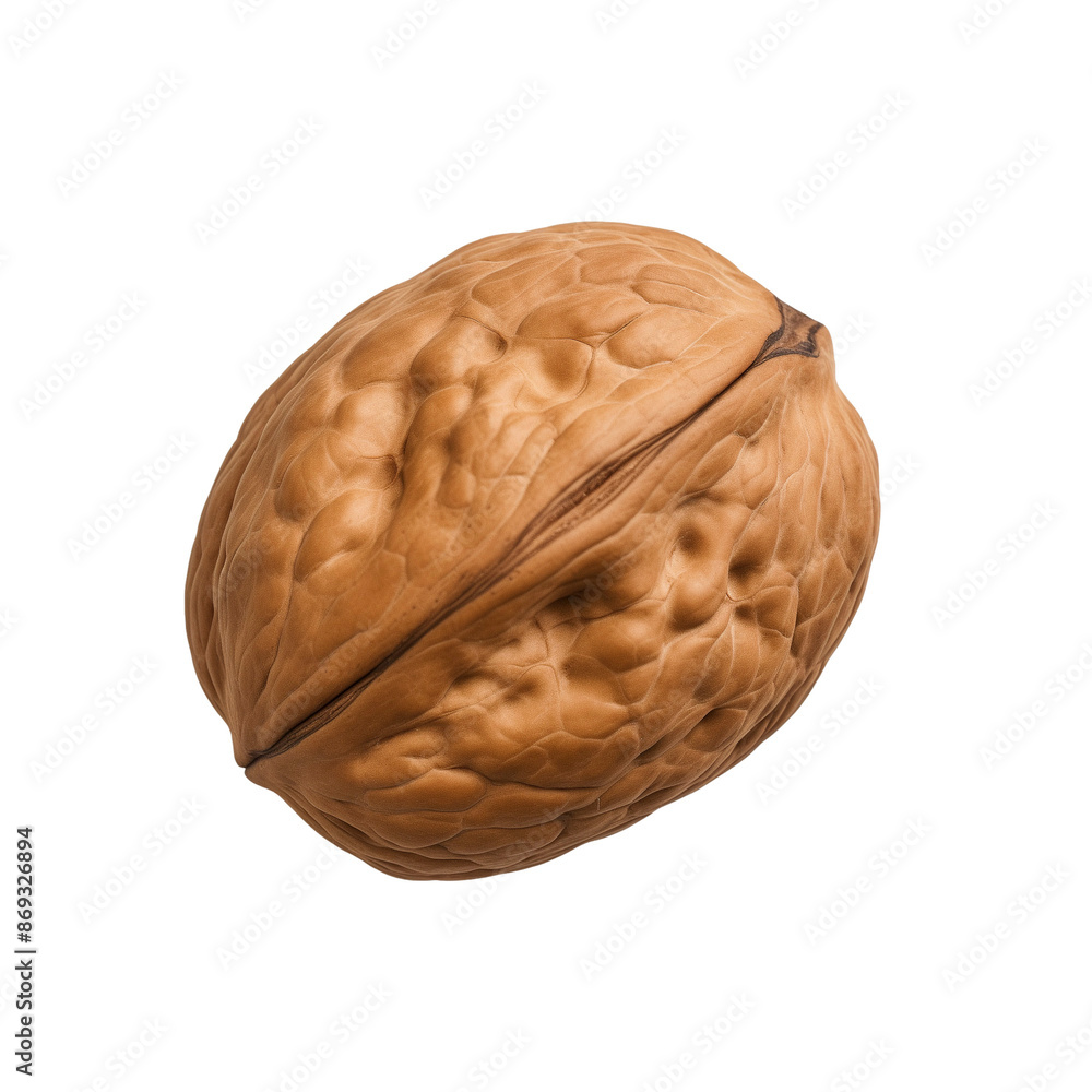 Single Walnut Shell Isolated on White Background Single Walnut Shell Isolated on White Background