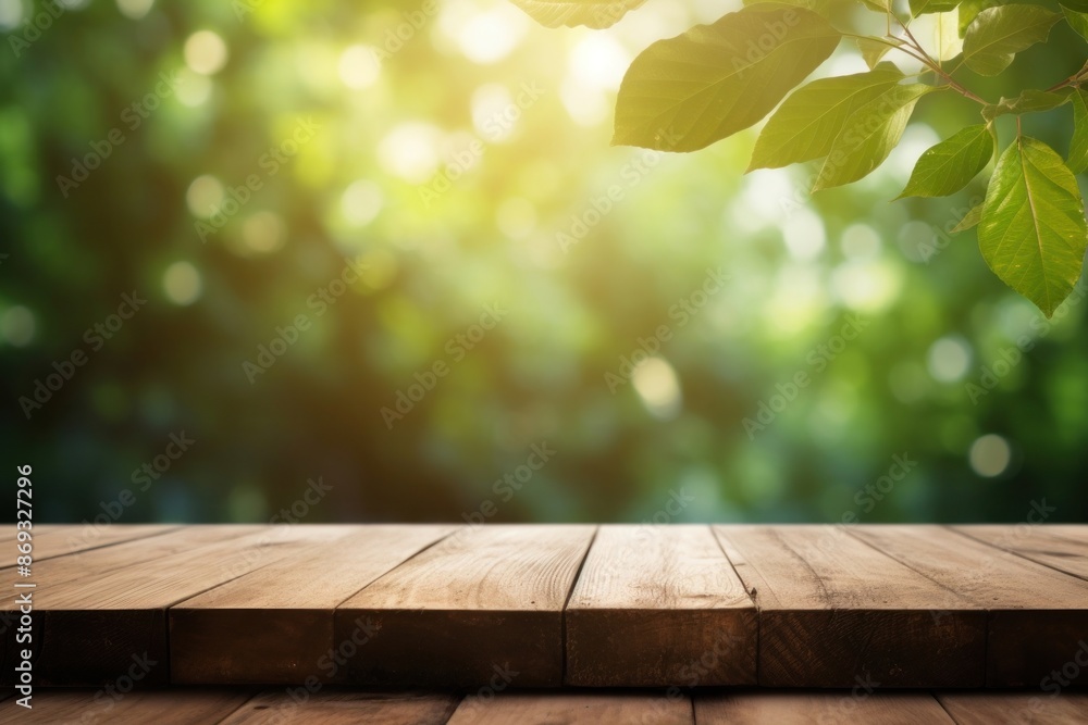Natural wooden table outdoor background Natural wooden table outdoor background