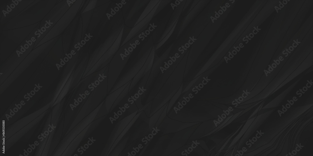 Fototapeta premium black wrinkly backdrop paper background. panorama black grunge wrinkly paper texture. black crumpled and top view textures can be used for background of text or any contents. 