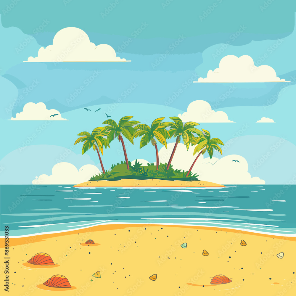 Obraz premium Beach cartoon illustration