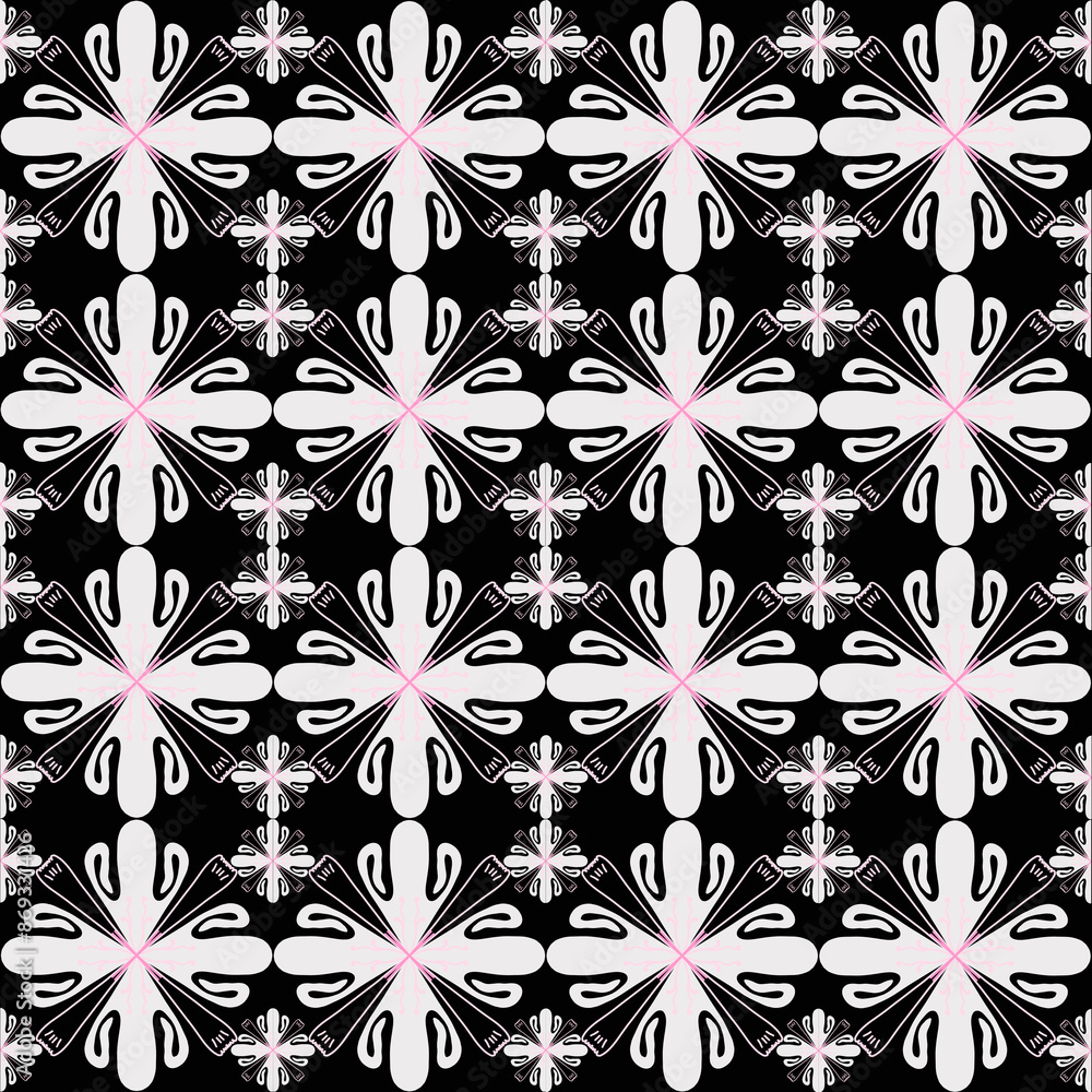 Fototapeta premium seamless Flowers :black