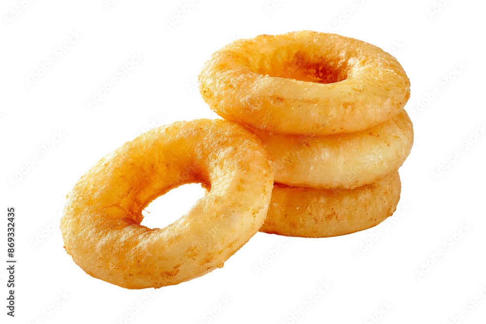 Homemade Onion Rings Snack Isolated on Transparent Background Homemade Onion Rings Snack Isolated on Transparent Background