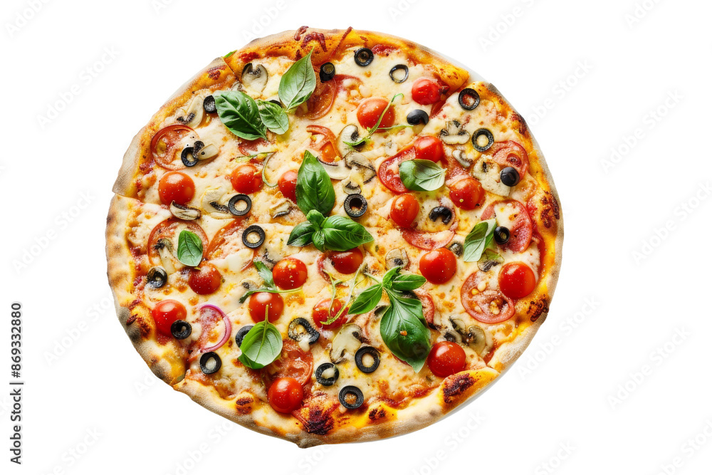 Supreme Pizza with Assorted Toppings Isolated on Transparent Background Supreme Pizza with Assorted Toppings Isolated on Transparent Background