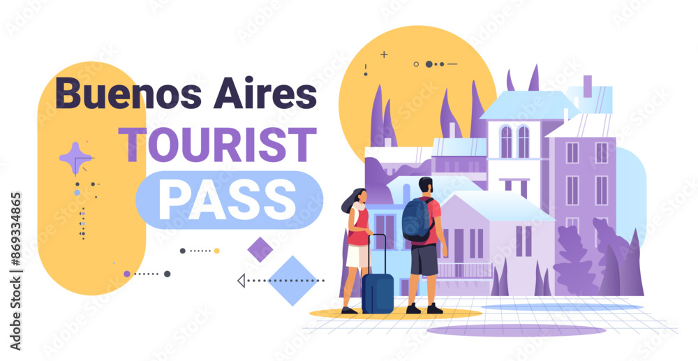 Tourists with luggage exploring cityscape modern buildings abstract elements travel concept Tourists with luggage exploring cityscape modern buildings abstract elements travel concept