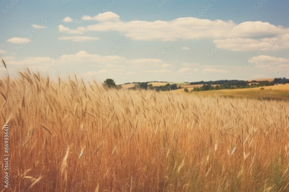 Obraz premium Wheat field landscape outdoors horizon.
