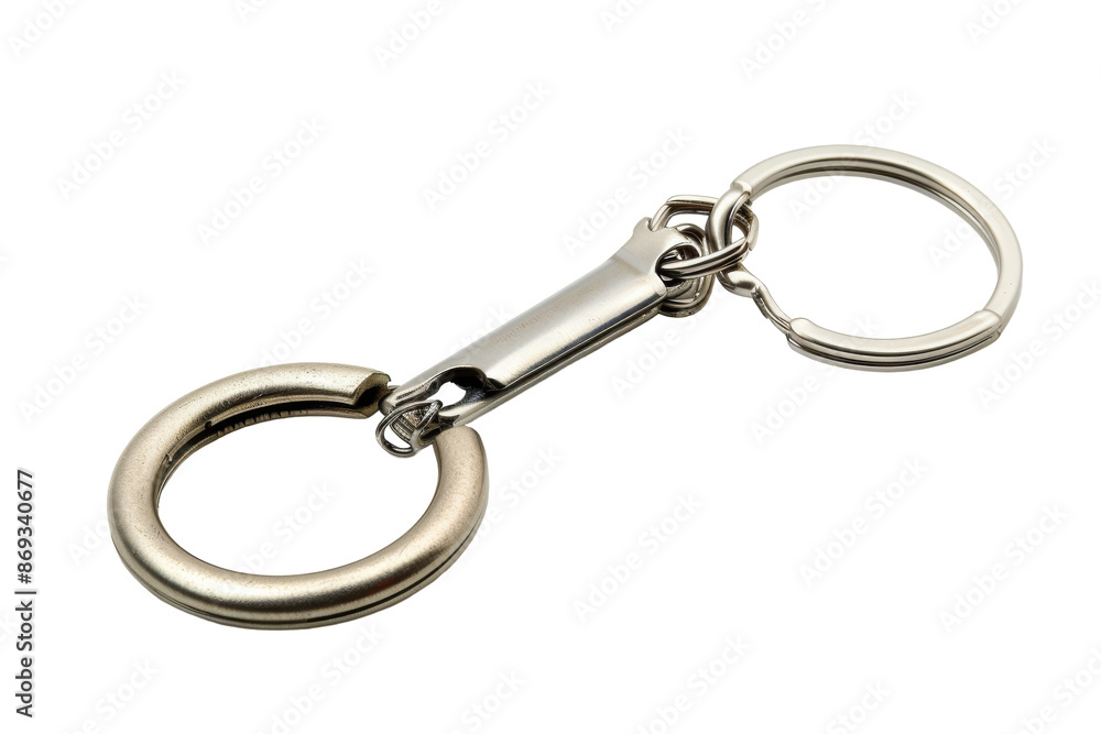 Leather Keychain with Metal Ring Isolated on Transparent Background Leather Keychain with Metal Ring Isolated on Transparent Background