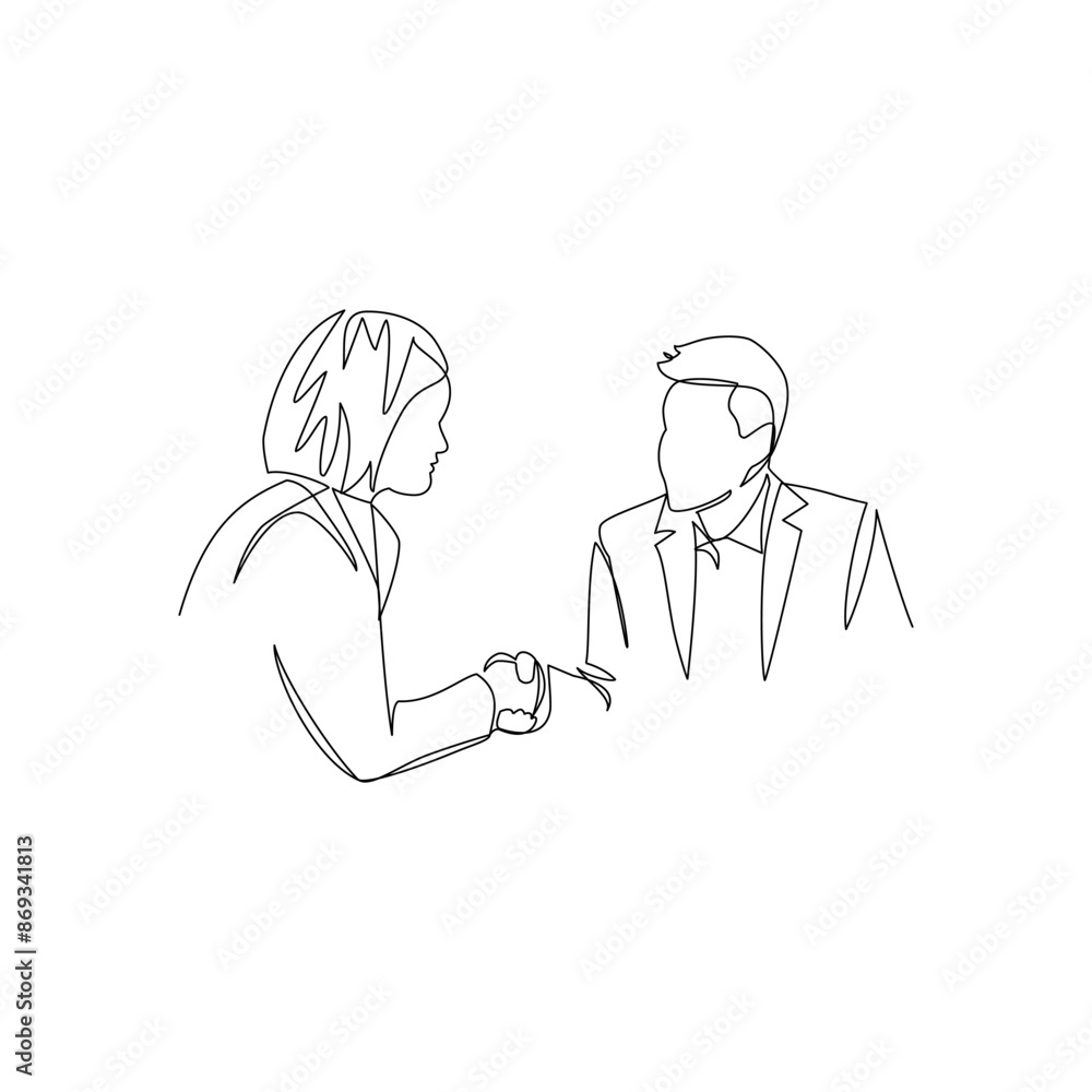 Coworkers drawn in line art style Coworkers drawn in line art style