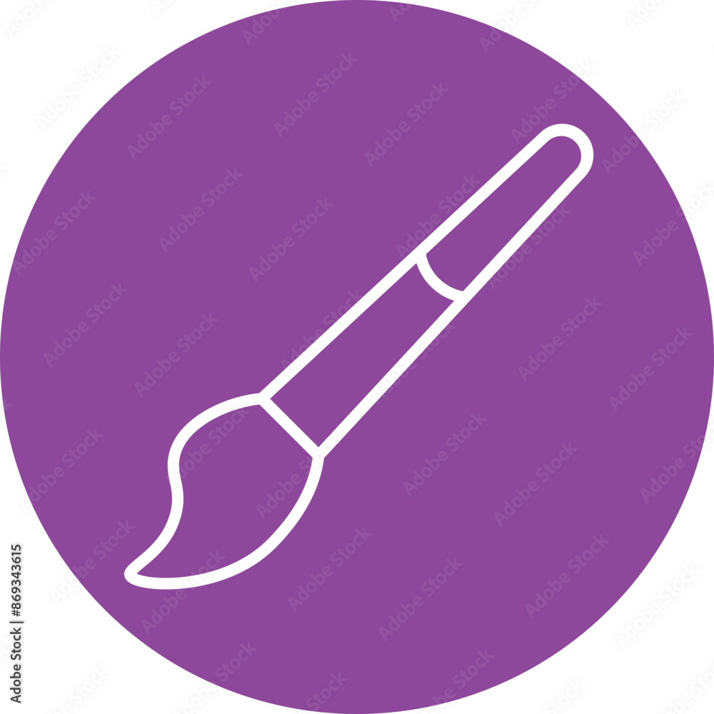 Paint brush line circle icon Paint brush line circle icon