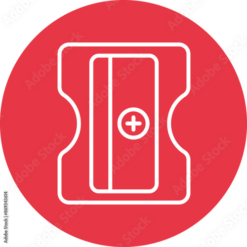 Pencil sharpener line circle icon