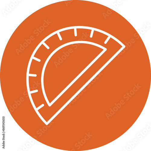 Protactor line circle icon