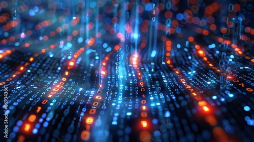 Wallpaper Mural Crafting Tech Art with Binary Code Patterns Torontodigital.ca