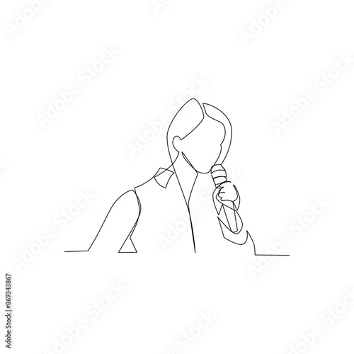 Speaker drawn in line art style
