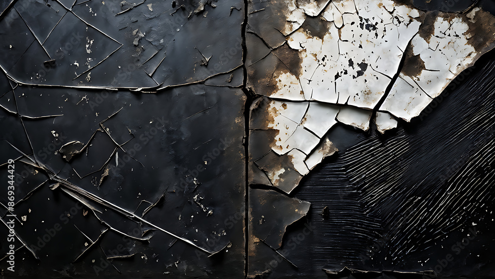 Cracked and Chipped Paint on a Wall or Black and White Wood Texture Cracked and Chipped Paint on a Wall or Black and White Wood Texture