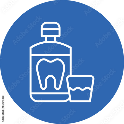 Mouthwash line circle icon