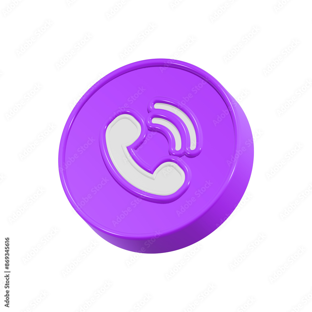 Call phone icon symbol 3d blue color Call phone icon symbol 3d blue color