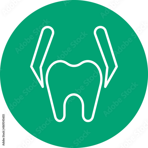 Removal tongs line circle icon