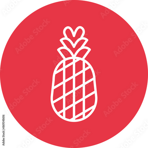 Pineapple line circle icon