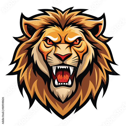 lion face aggressive mascot logo