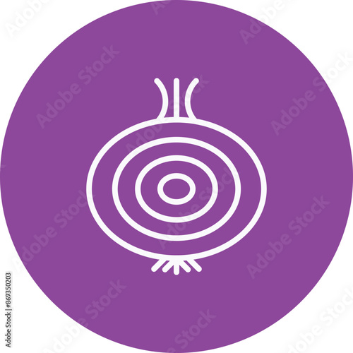 Onion line circle icon