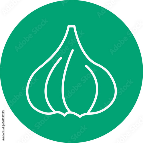 Garlic line circle icon