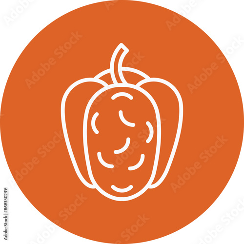 Bell pepper line circle icon