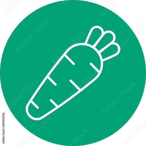 Carrot line circle icon
