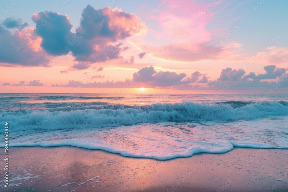 Fall sunset at the beach with seawaves sky outdoors horizon. Fall sunset at the beach with seawaves sky outdoors horizon.