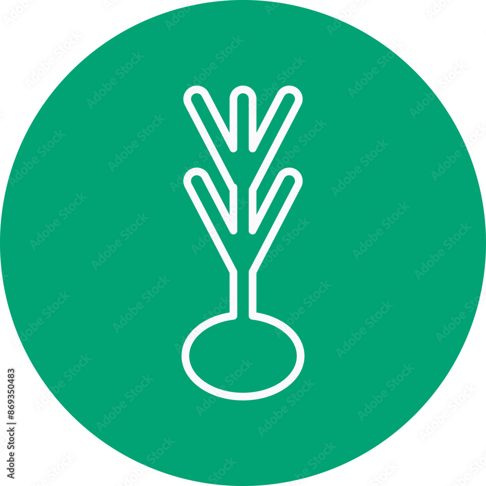 Obraz premium Spring onions line circle icon