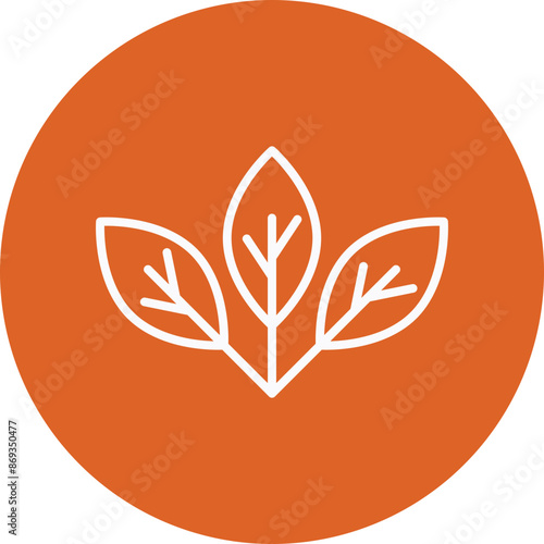 Mint leaves line circle icon