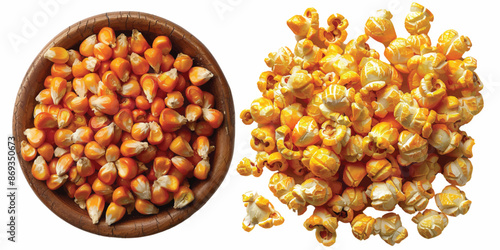 corn kernel for popcorn isolated on white background