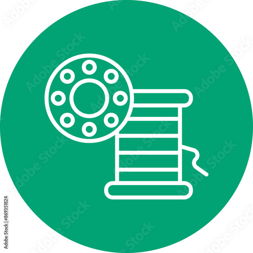 Bobbin line circle icon