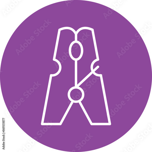 ClothesPeg line circle icon