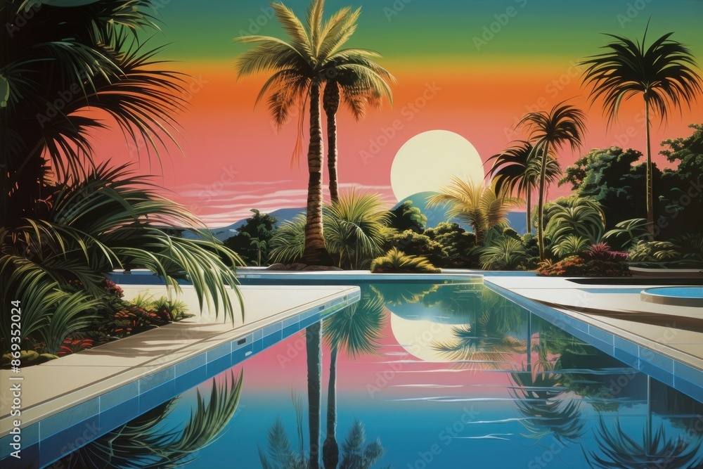Fototapeta premium Pool reflection outdoors nature.