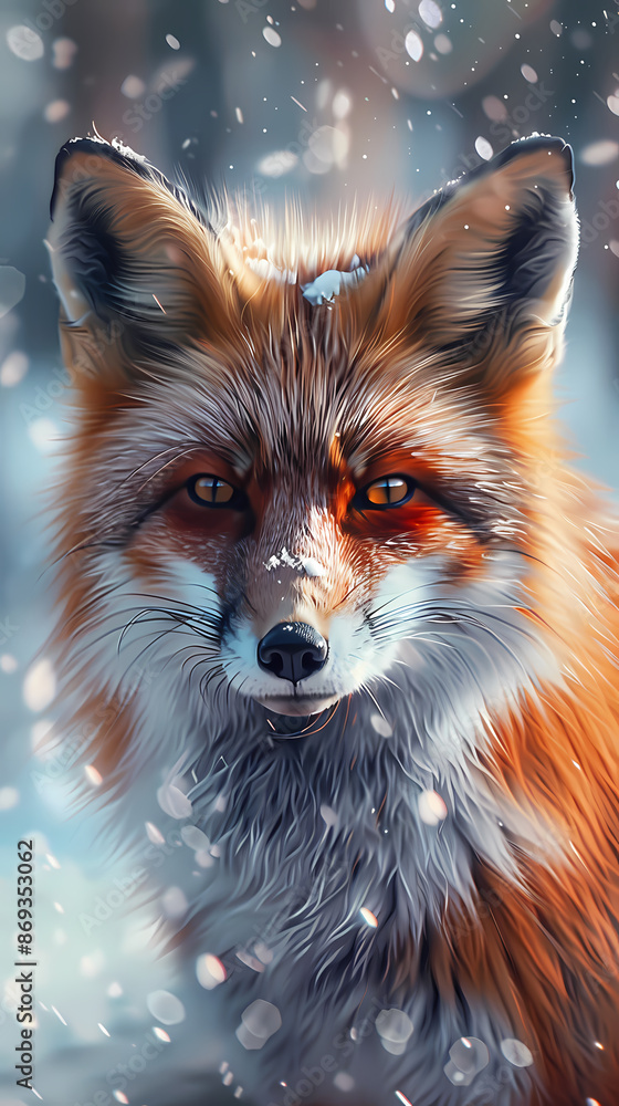 Obraz premium Fox in the snow