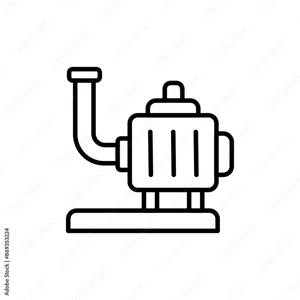 Obraz premium Water pump outline icons, minimalist vector illustration ,simple transparent graphic element .Isolated on white background