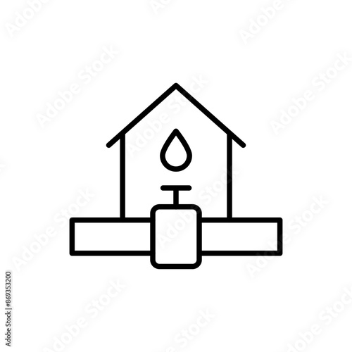 House pipe outline icons, minimalist vector illustration ,simple transparent graphic element .Isolated on white background