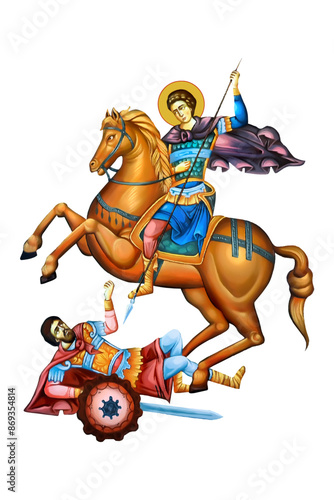 Saint Demetrius in Byzantine style isolated