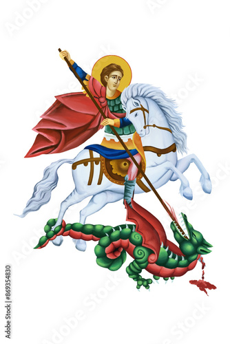 Saint George in Byzantine style isolated