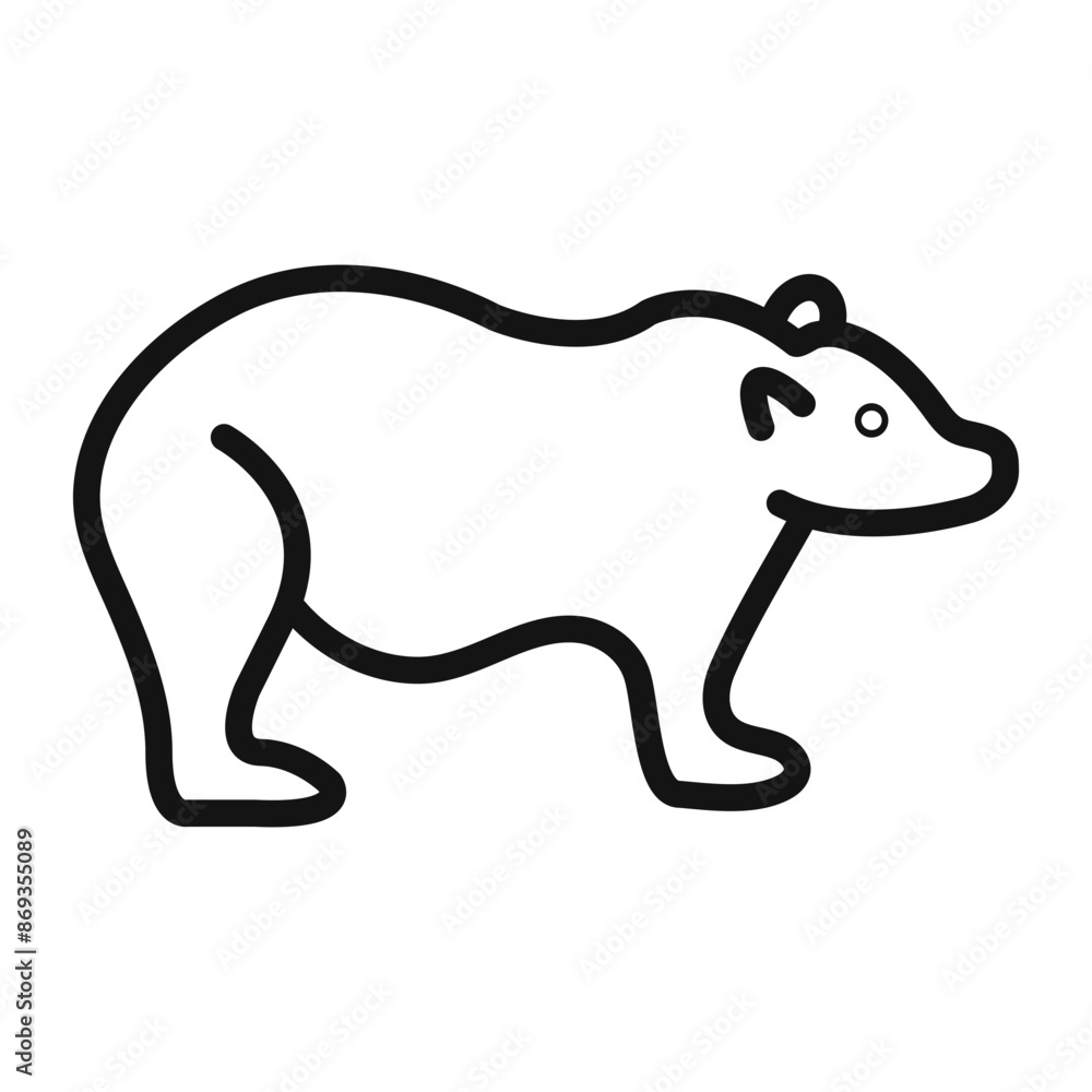 Bear icon mark in filled style Bear icon mark in filled style