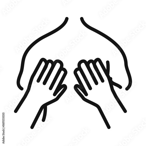 Back massage icon mark in filled style
