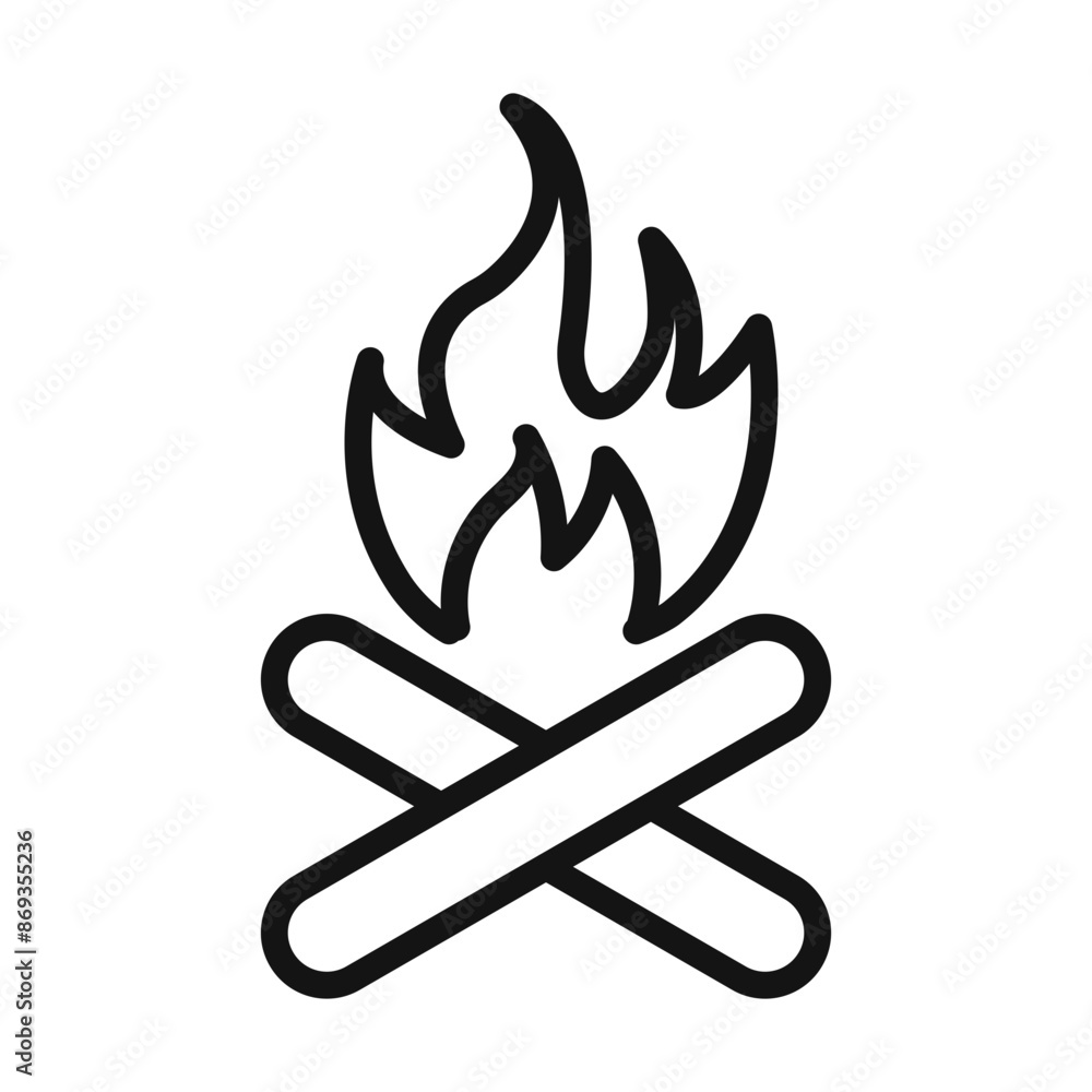 Campfire icon mark in filled style Campfire icon mark in filled style