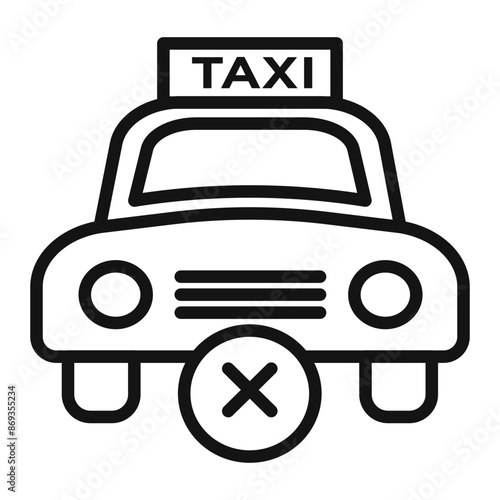 Cancel ordered taxi icon mark in filled style