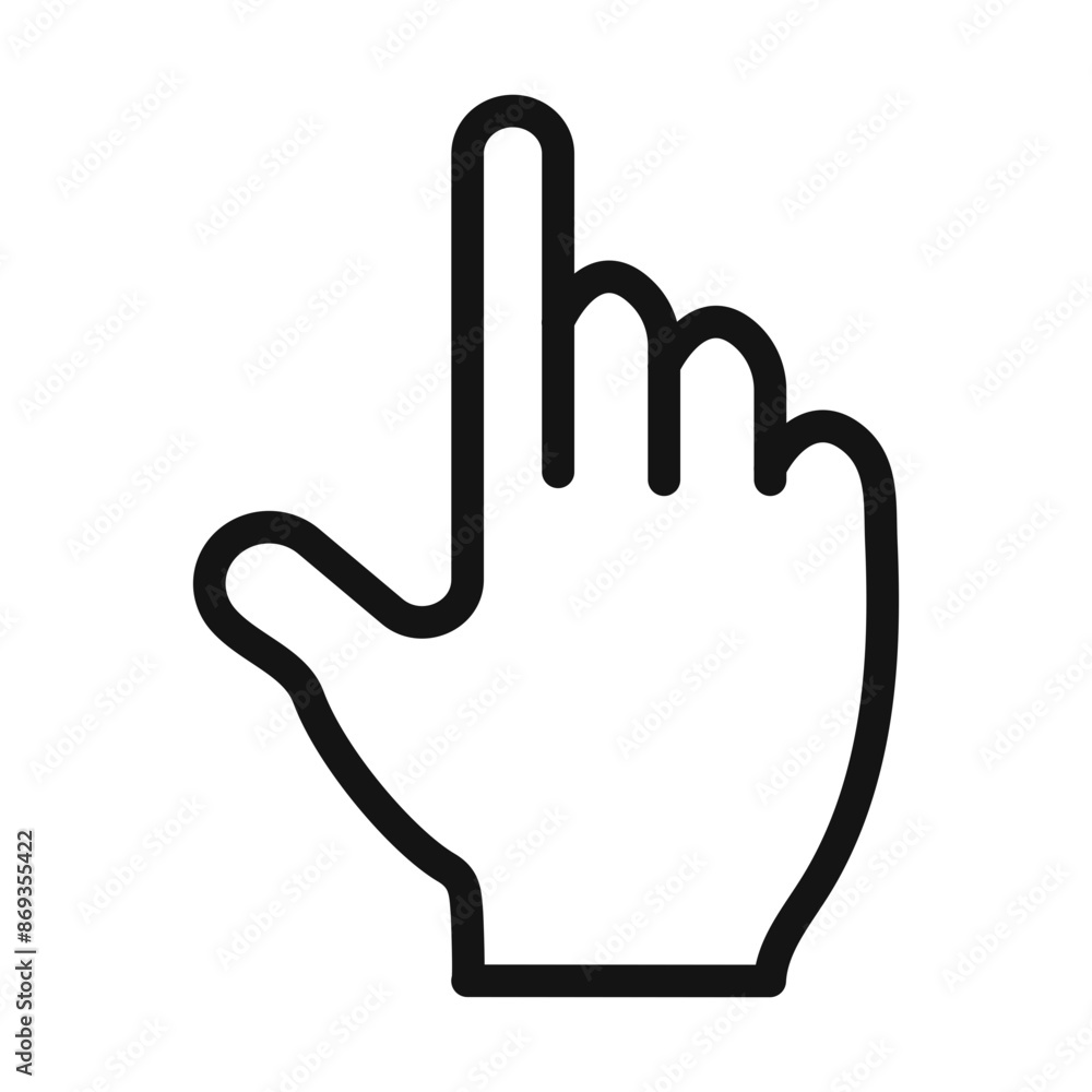 Clicking finger icon mark in filled style Clicking finger icon mark in filled style