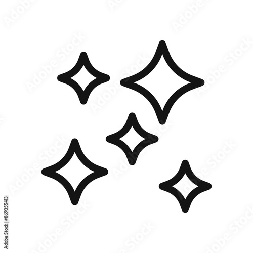 Clean shine star icon mark in filled style