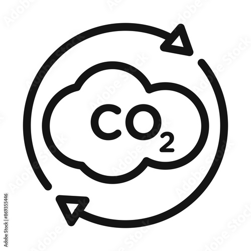 co2 gas carbon dioxide icon mark in filled style