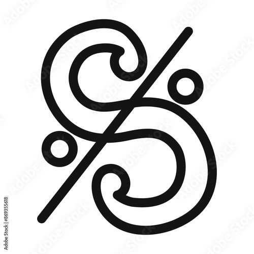 Dal segno music icon mark in filled style