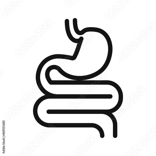 Digestive system icon mark in filled style