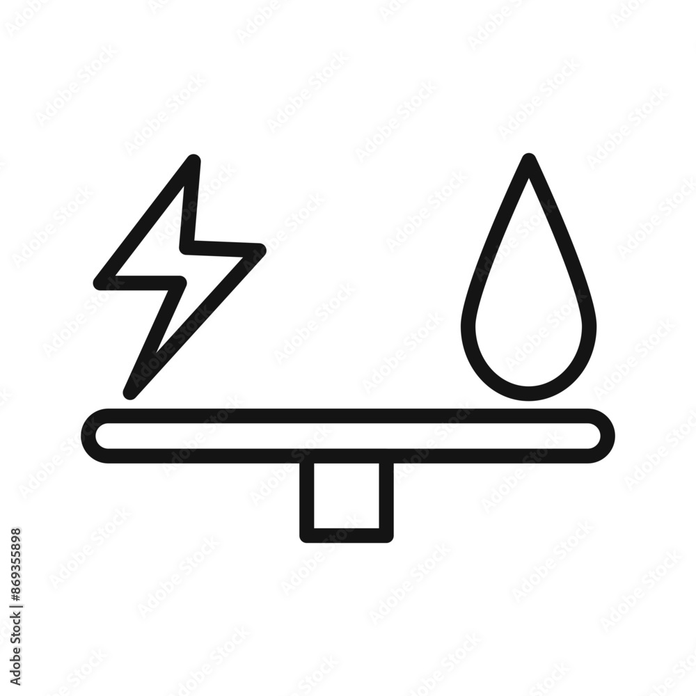Electric vs gas power icon mark in filled style Electric vs gas power icon mark in filled style