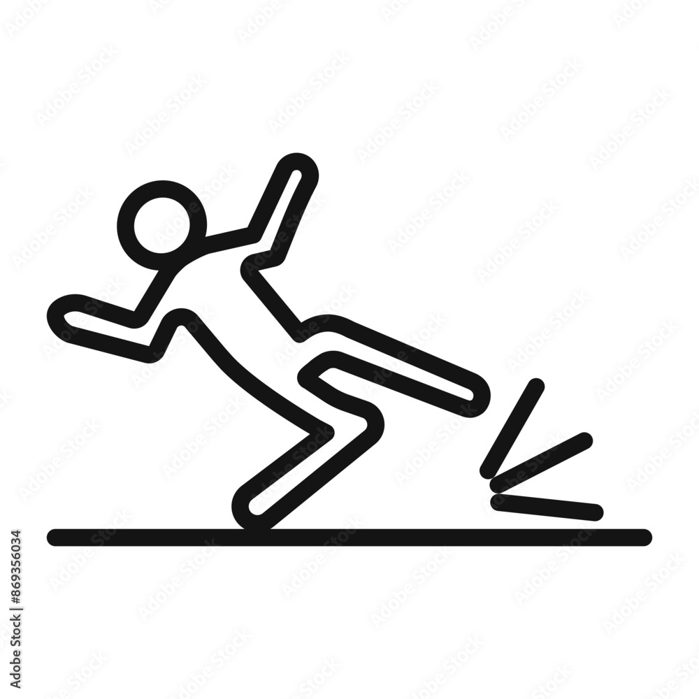 fall accident icon mark in filled style fall accident icon mark in filled style